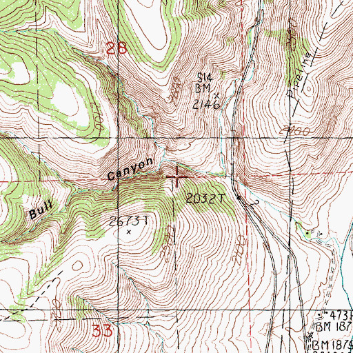 Topographic Map of Bull Canyon, OR
