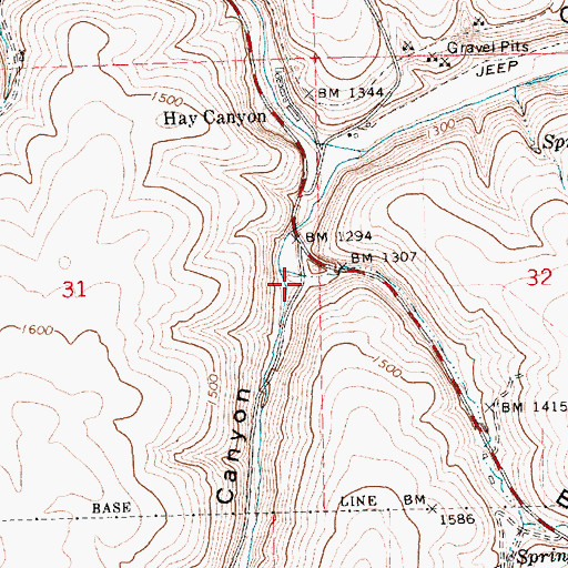 Topographic Map of Bull Canyon, OR