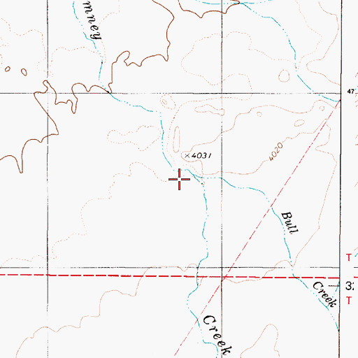 Topographic Map of Bull Creek, OR