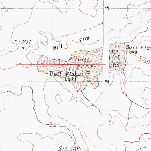 Topographic Map of Bull Flat Lake, OR