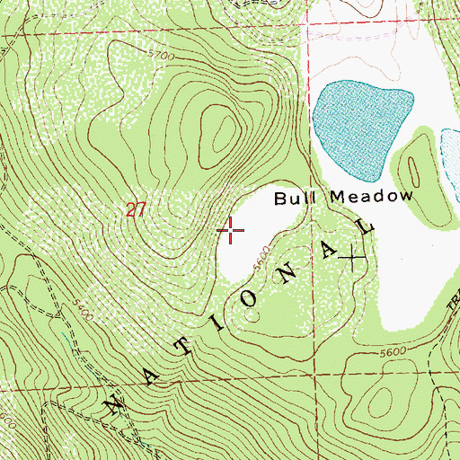 Topographic Map of Bull Meadow, OR