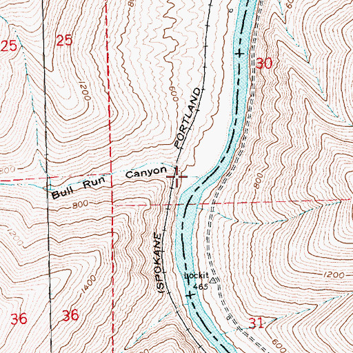 Topographic Map of Bull Run Canyon, OR