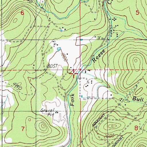 Topographic Map of Bull Run Creek, OR