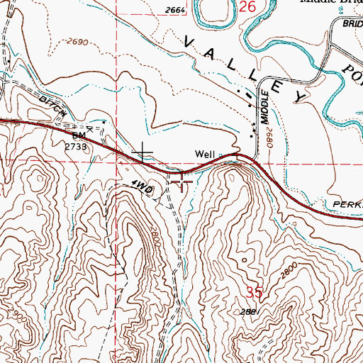 Topographic Map of Bulldozer Creek, OR
