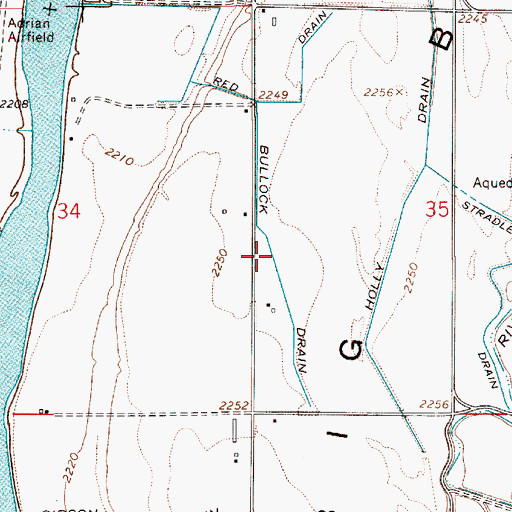 Topographic Map of Bullock Drain, OR