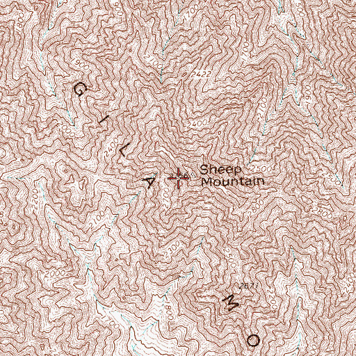 Topographic Map of Sheep Mountain, AZ