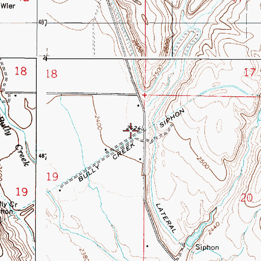 Topographic Map of Bully Creek Siphon, OR