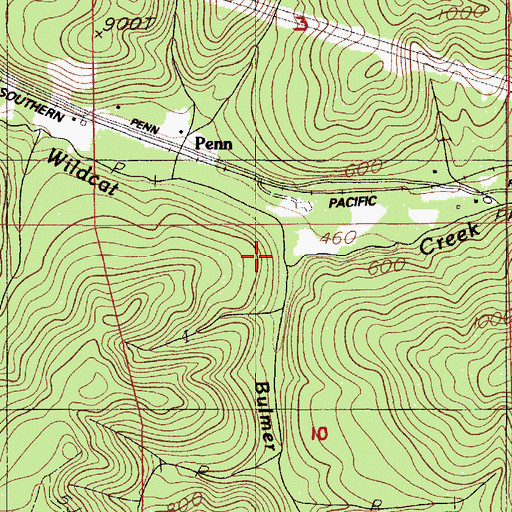 Topographic Map of Bulmer Creek, OR