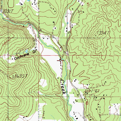 Topographic Map of Bummer Creek, OR