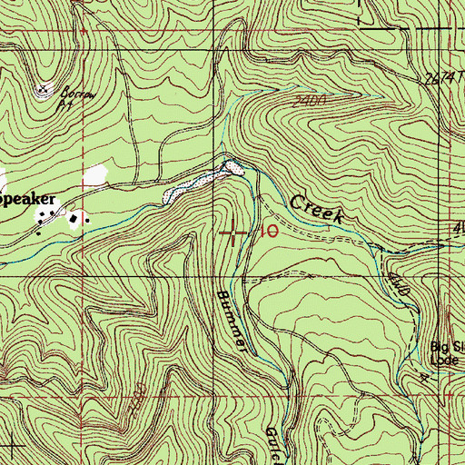 Topographic Map of Bummer Gulch, OR