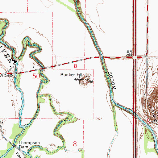 Topographic Map of Bunker Hill Cemetery, OR