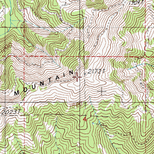 Topographic Map of Burg Mountain, OR
