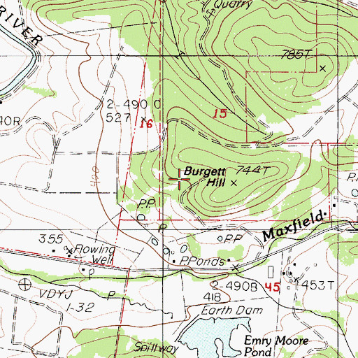 Topographic Map of Burgett Hill, OR