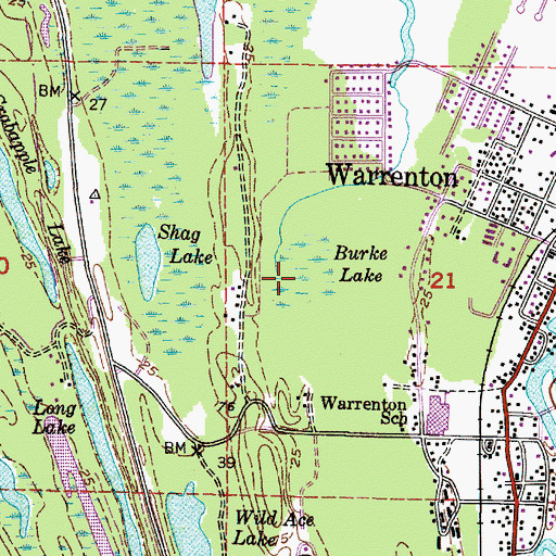 Topographic Map of Burke Lake, OR