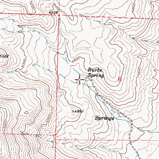 Topographic Map of Burks Spring, OR