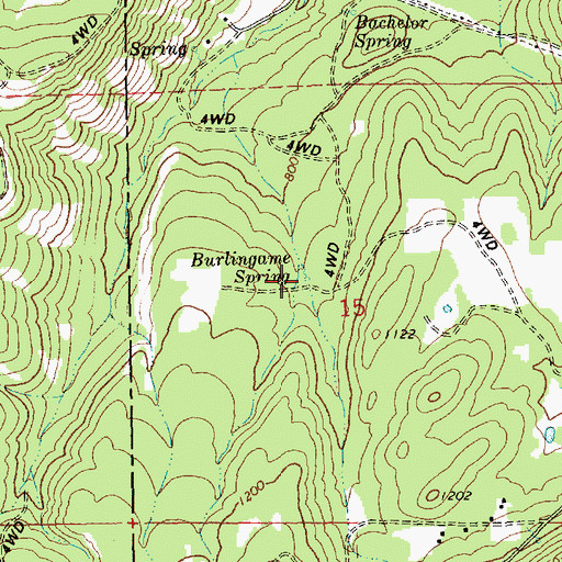 Topographic Map of Burlingame Spring, OR