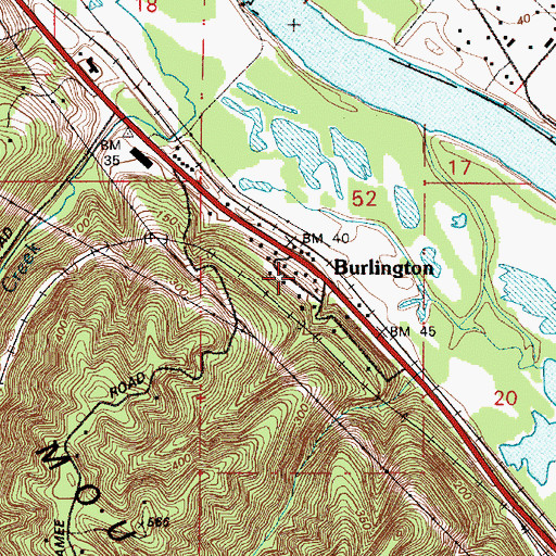 Topographic Map of Burlington, OR
