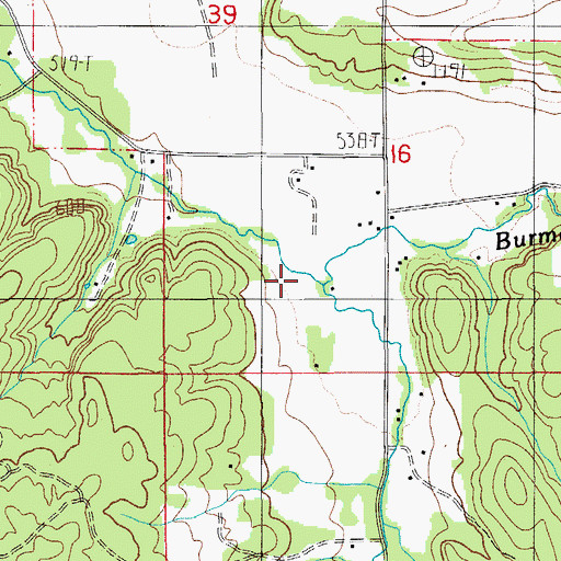 Topographic Map of Burmester Creek, OR