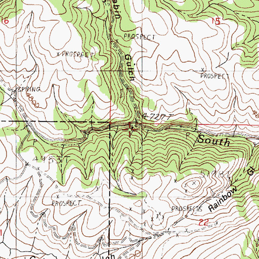 Topographic Map of Burnt Cabin Gulch, OR