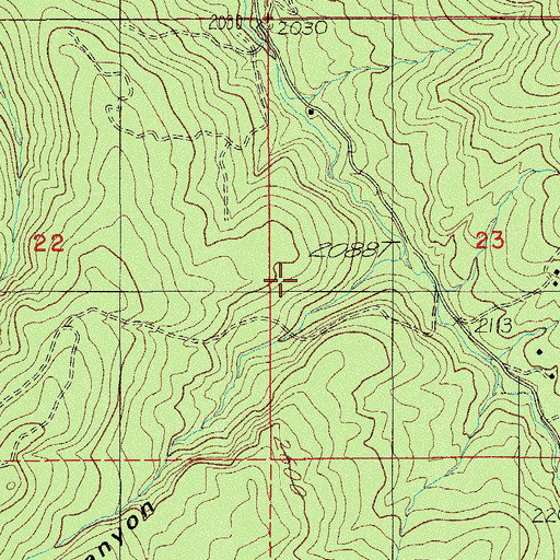 Topographic Map of Burnt Canyon, OR