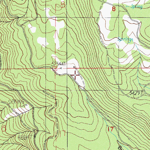 Topographic Map of Burnt Creek Ranch, OR