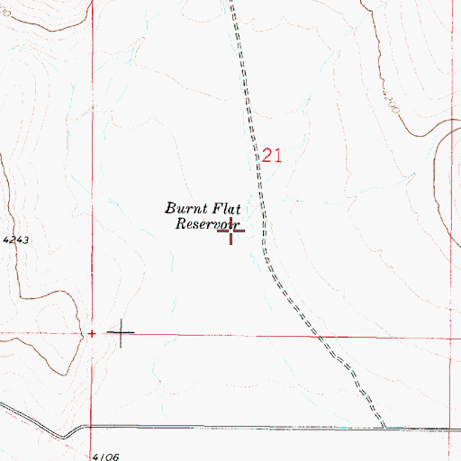 Topographic Map of Burnt Flat Reservoir, OR