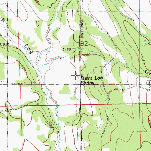 Topographic Map of Burnt Log Spring, OR