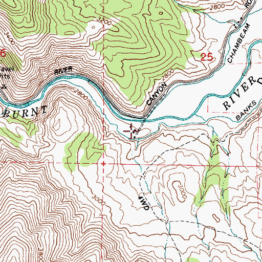 Topographic Map of Burnt River Canyon, OR