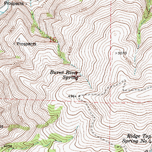 Topographic Map of Burnt River Spring, OR