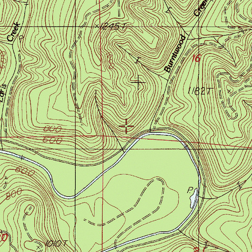 Topographic Map of Burntwood Creek, OR