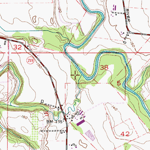 Topographic Map of Burris Creek, OR