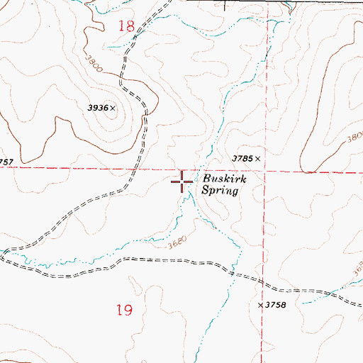 Topographic Map of Buskirk Spring, OR