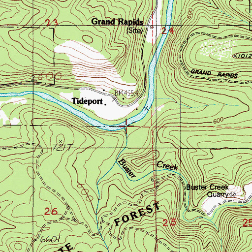 Topographic Map of Buster Creek, OR