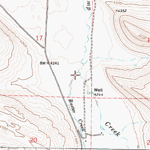 Topographic Map of Buster Creek, OR