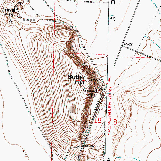 Topographic Map of Butler Hill, OR