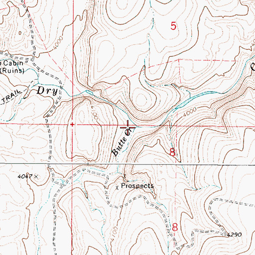 Topographic Map of Butte Creek, OR