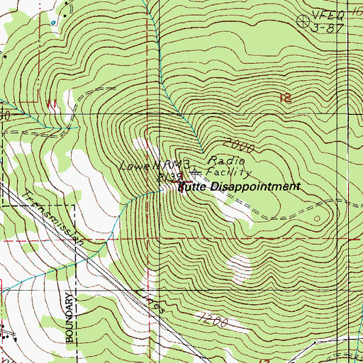 Topographic Map of Butte Disappointment, OR