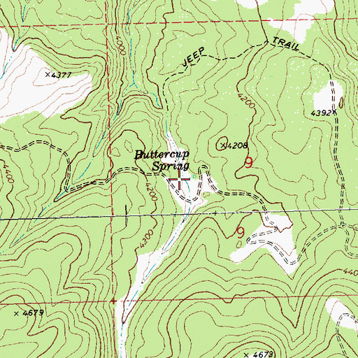 Topographic Map of Buttercup Spring, OR