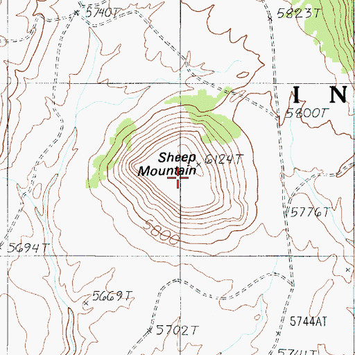 Topographic Map of Sheep Mountain, AZ