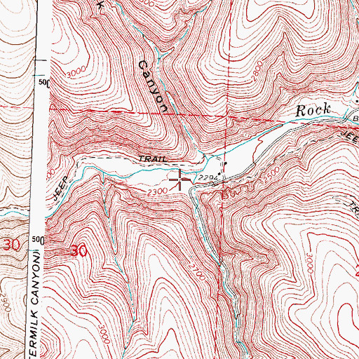 Topographic Map of Buttermilk Canyon, OR