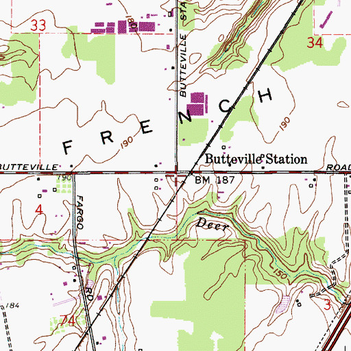 Topographic Map of Butteville Station, OR