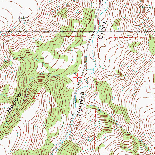 Topographic Map of Button Hollow, OR