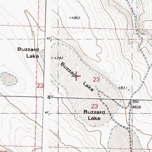 Topographic Map of Buzzard Lake, OR