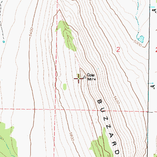 Topographic Map of Buzzard Ridge, OR