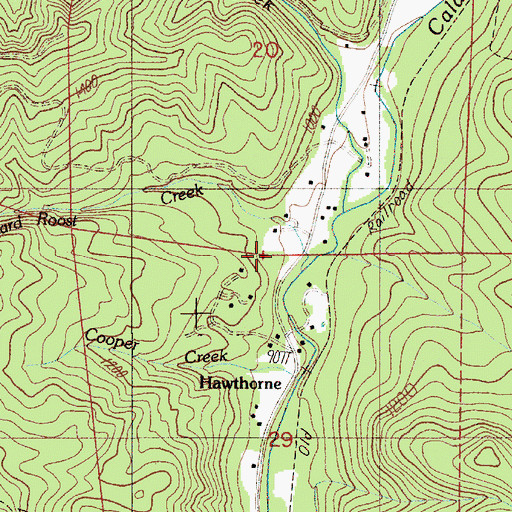 Topographic Map of Buzzard Roost Creek, OR