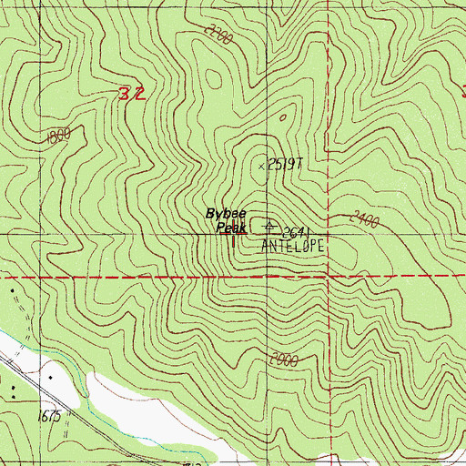 Topographic Map of Bybee Peak, OR