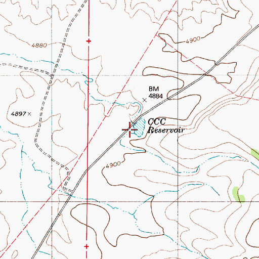 Topographic Map of CCC Reservoir, OR