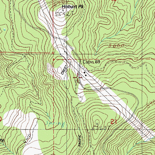 Topographic Map of Cabin Sixty-nine, OR