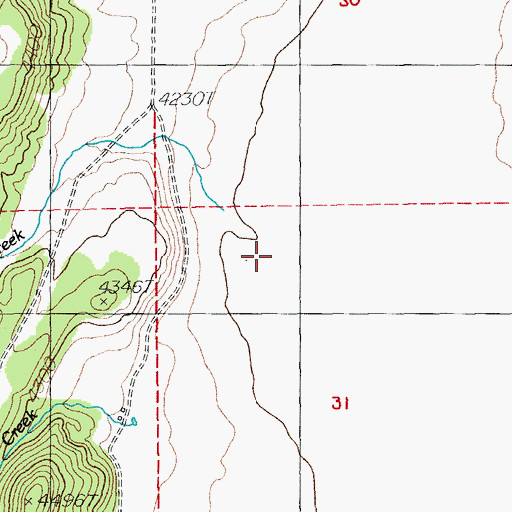 Topographic Map of Cabin Creek, OR