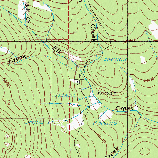 Topographic Map of Cabin Creek, OR